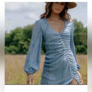 Kittenish Blue Skies Button Up Dress size medium